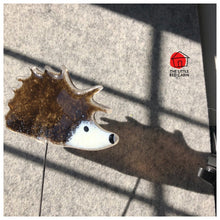 Load image into Gallery viewer, Fused Glass hedgehog with rod stake. Handmade gifts from The Little Red Cabin studio in Cirencester, Gloucs