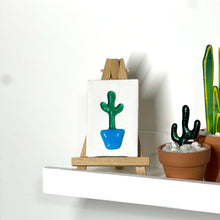 Load image into Gallery viewer, Mini Fused Glass Cactus on Easel 🌵
