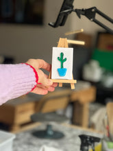 Load image into Gallery viewer, Mini Fused Glass Cactus on Easel 🌵
